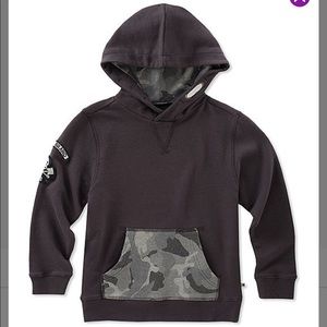 Lucky Brand-Flint Camo Dark Gray Pullover Long Sleeve Hoodie-Boys Large-NWT